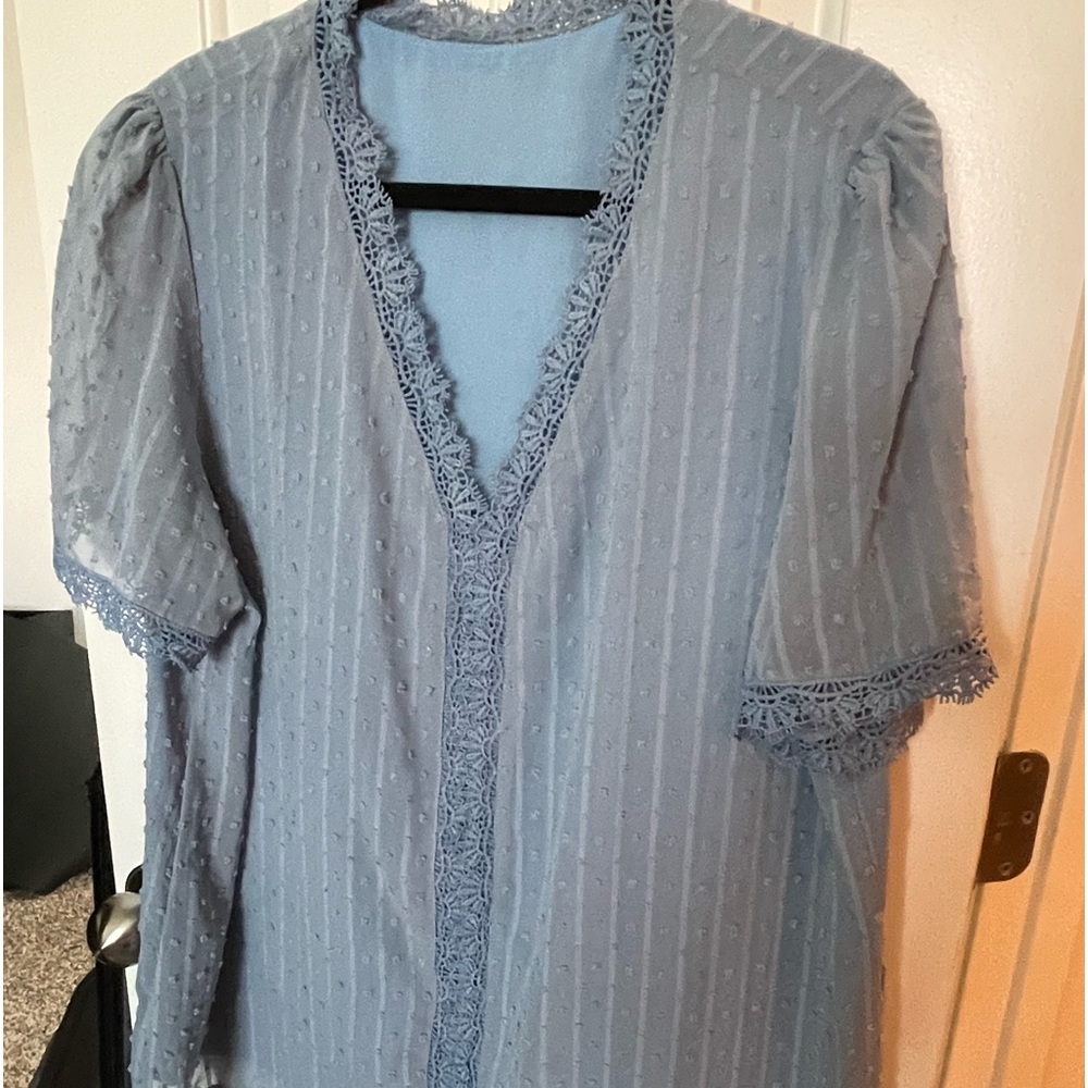 2xl Light Blue blouse